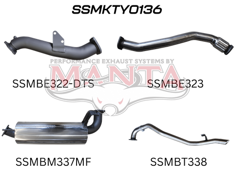 Toyota Landcruiser HZJ80 3IN TURBO BACK WITH MUFFLER TO SUIT DTS TURBO KIT