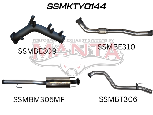 Toyota Hilux GUN126R 2.8L Turbo Back 3in Muffler NO Cat