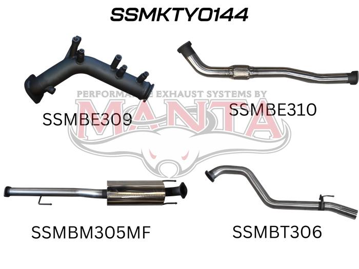 Toyota Hilux GUN126R 2.8L Turbo Back 3in Muffler NO Cat
