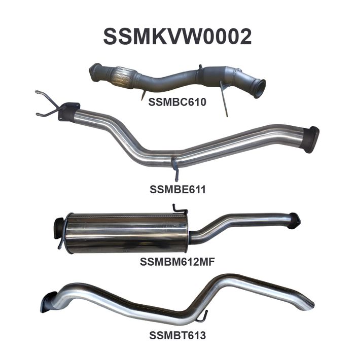 Volkswagen Amarok 2.0L 3in EARLY Model Tailpipe Exit