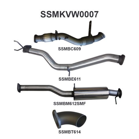 Volkswagen Amarok 2.0L 3in Later Model Standard Exit Sports Muffler