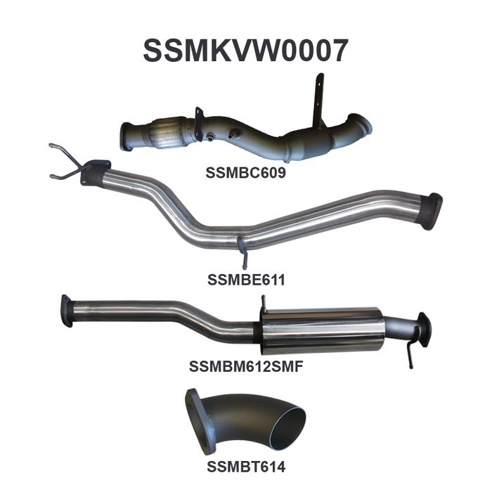 Amarok 2.0L 3in Later Model Standard Exit Sports Muffler