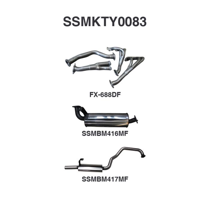 Toyota Landcruiser FZJ105 4.5L Extractors & 2.5in Muffler/Muffler