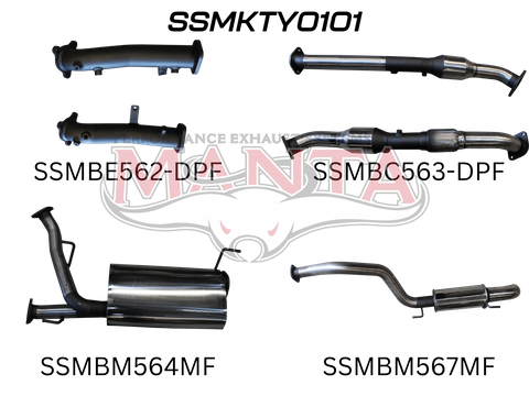 Toyota Landcruiser VDJ200 DPF 2.5in With Cat Muffler C&R, Dump Tip