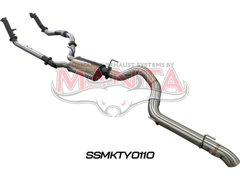 Toyota Landcruiser VDJ200 DPF 3in Dual NO Cat, Muffler, 4in Tailpipe