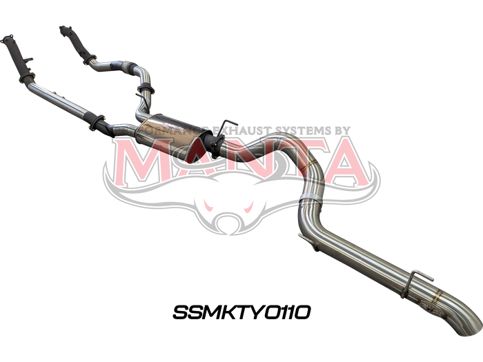 Toyota Landcruiser VDJ200 DPF 3in Dual NO Cat, Muffler, 4in Tailpipe