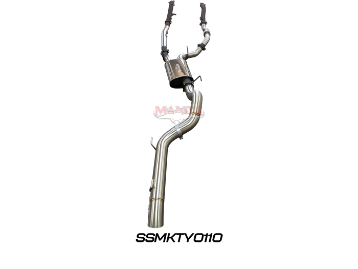 Toyota Landcruiser VDJ200 DPF 3in Dual NO Cat, Muffler, 4in Tailpipe