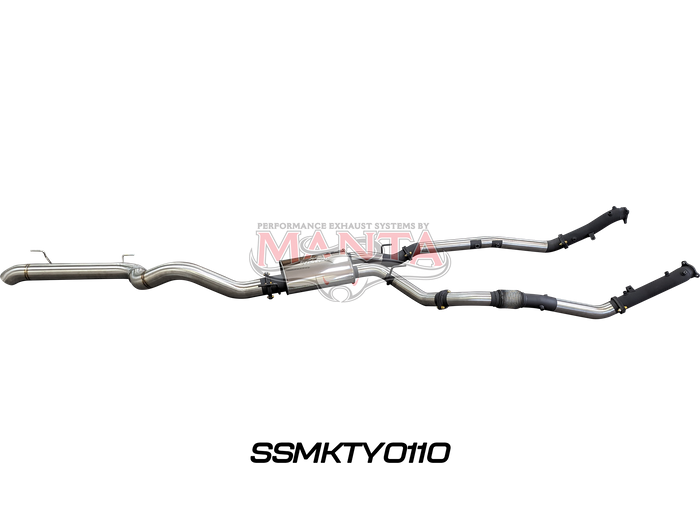 Toyota Landcruiser VDJ200 DPF 3in Dual NO Cat, Muffler, 4in Tailpipe