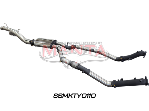 Toyota Landcruiser VDJ200 DPF 3in Dual NO Cat, Muffler, 4in Tailpipe