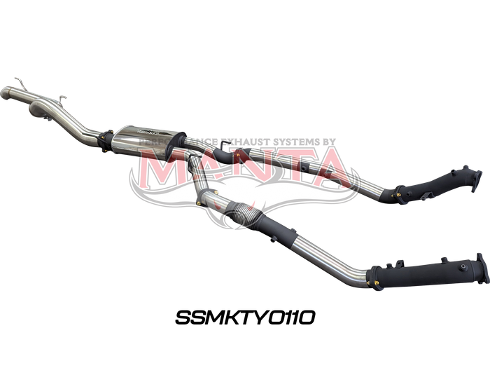 Toyota Landcruiser VDJ200 DPF 3in Dual NO Cat, Muffler, 4in Tailpipe