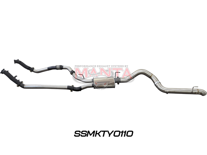 Toyota Landcruiser VDJ200 DPF 3in Dual NO Cat, Muffler, 4in Tailpipe