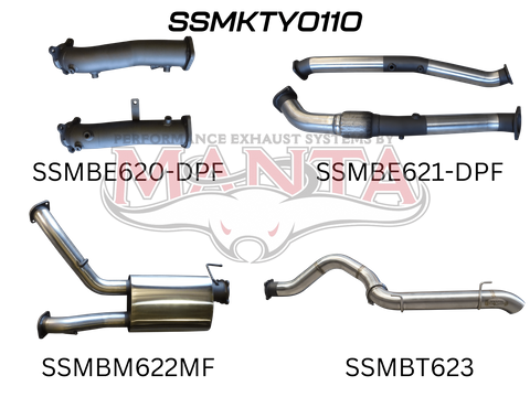 Toyota Landcruiser VDJ200 DPF 3in Dual NO Cat, Muffler, 4in Tailpipe