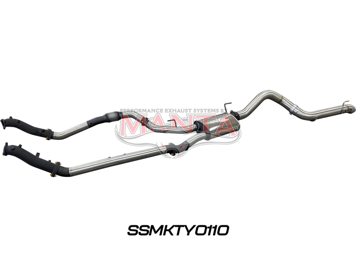 Toyota Landcruiser VDJ200 DPF 3in Dual NO Cat, Muffler, 4in Tailpipe