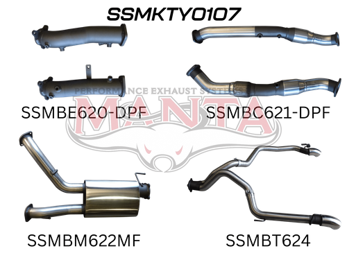 Toyota Landcruiser VDJ200 DPF 3in Dual With Cat & Muffler, Exit L & R