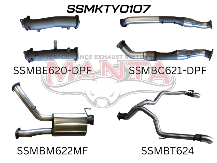 Toyota Landcruiser VDJ200 DPF 3in Dual With Cat & Muffler, Exit L & R