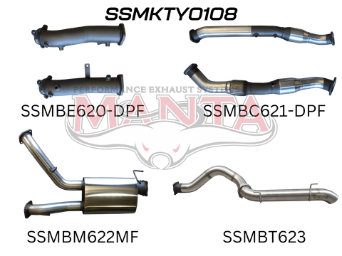Toyota Landcruiser VDJ200 DPF 3in Dual With Cat & Muffler 4in Tailpipe