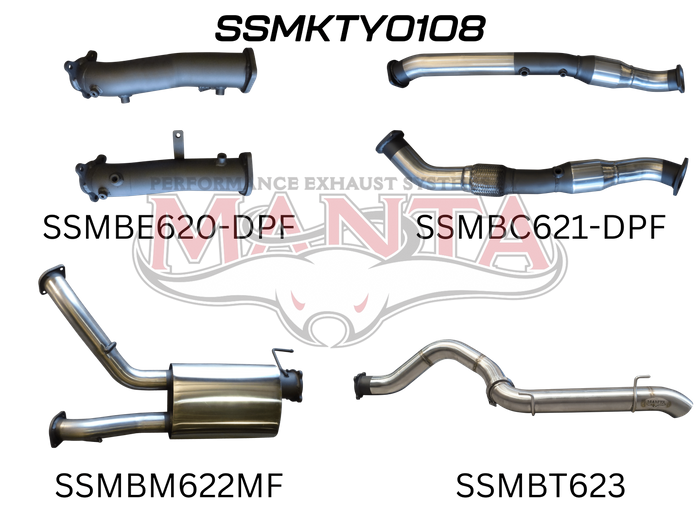 Toyota Landcruiser VDJ200 DPF 3in Dual With Cat & Muffler 4in Tailpipe