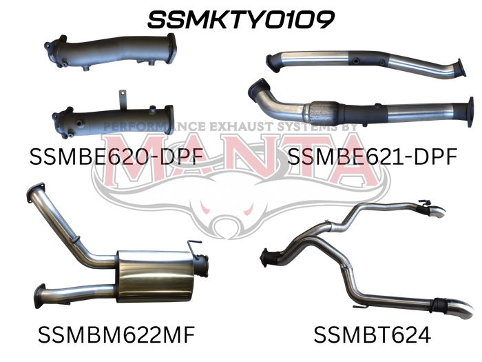 Toyota Landcruiser VDJ200 DPF 3in Dual NO Cat, Muffler, Exit L & R