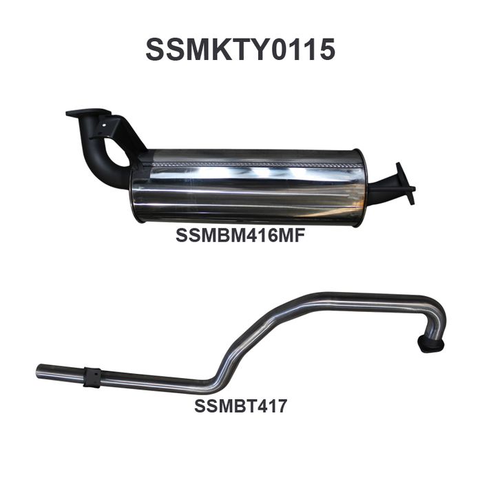 Toyota Landcruiser FZJ105 2.5in off Extractors Muffler/Tailpipe