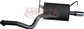 Ford Falcon BA - BF Sedan XT, SR, 6 Cylinder 2 1/2in Rear Muffler With DOWN TURN Tip