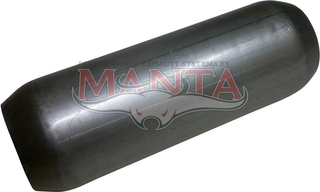 2 1/2in (63.5mm), 10in Long, Spigotless Perforated Hotdog Resonator, Aluminised Steel