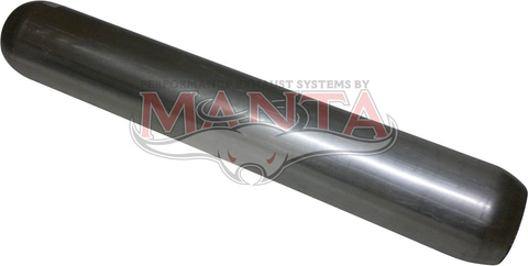 3in (76mm), 24in Long, Spigotless Perforated Hotdog Resonator, Aluminised Steel