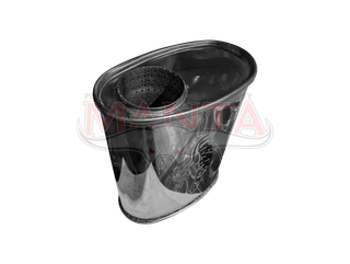 3in, 8in x 5in Oval Offset/Same Side, 12in (290mm) Long, Megaflow Muffler-Stainless Steel