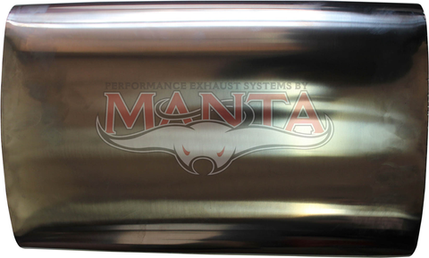 2 1/2in, 10in x 4in Oval Offset/Centre, 16in (400mm) Long, Megaflow Muffler - Medium - Stainless