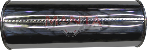 2 1/2in, 7in Round Offset/Offset, 20in (500mm) Long, Megaflow Muffler - Medium - Stainless Steel