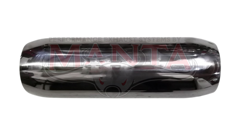 2 1/2in (63.5mm), 15in Long, Spigotless Perforated Hotdog Resonator, Stainless Steel