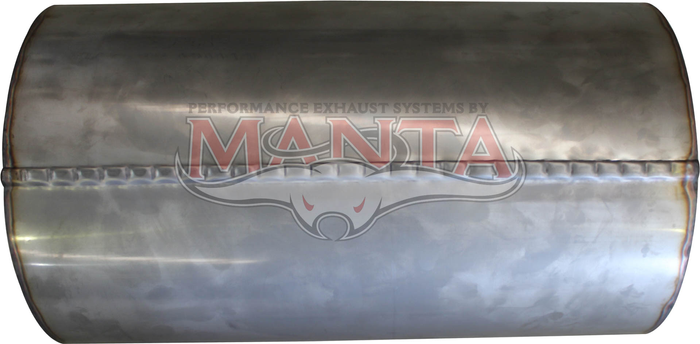 3in, 8in Round Offset/Same Side, Twin In/Twin Out, 14in (350mm) Long, Megaflow Muffler - Medium