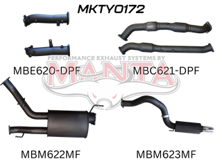 Toyota Landcruiser VDJ200 DPF 3 in DUAL With Cat &  Muffler 4in Tailpipe W/Rear MUF