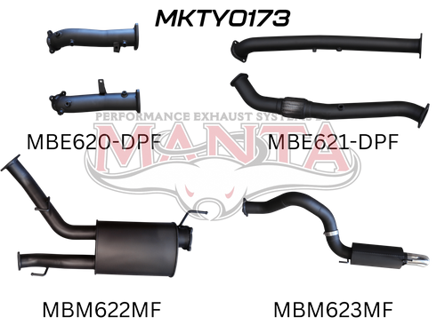 Toyota Landcruiser VDJ200 DPF 3in DUAL NO CAT, Muffler, 4in Tailpipe W/ Rear MUF