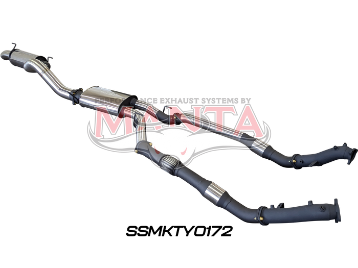 Toyota Landcruiser VDJ200 DPF 3in DUAL With Cat & Muffler 4in Tailpipe W/ Rear MUF