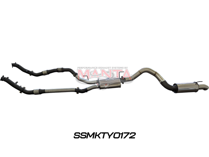 Toyota Landcruiser VDJ200 DPF 3in DUAL With Cat & Muffler 4in Tailpipe W/ Rear MUF