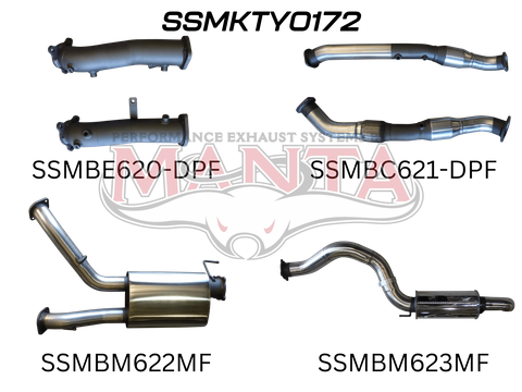 Toyota Landcruiser VDJ200 DPF 3in DUAL With Cat & Muffler 4in Tailpipe W/ Rear MUF