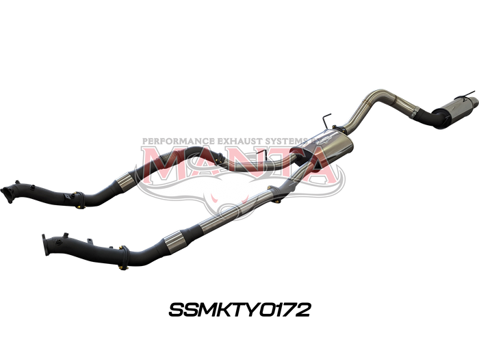 Toyota Landcruiser VDJ200 DPF 3in DUAL With Cat & Muffler 4in Tailpipe W/ Rear MUF