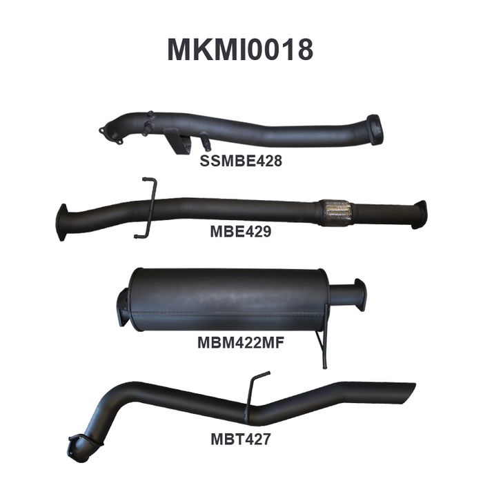Mitsubishi TRITON MQ 3in TURBO BACK WO/Cat, Muffler