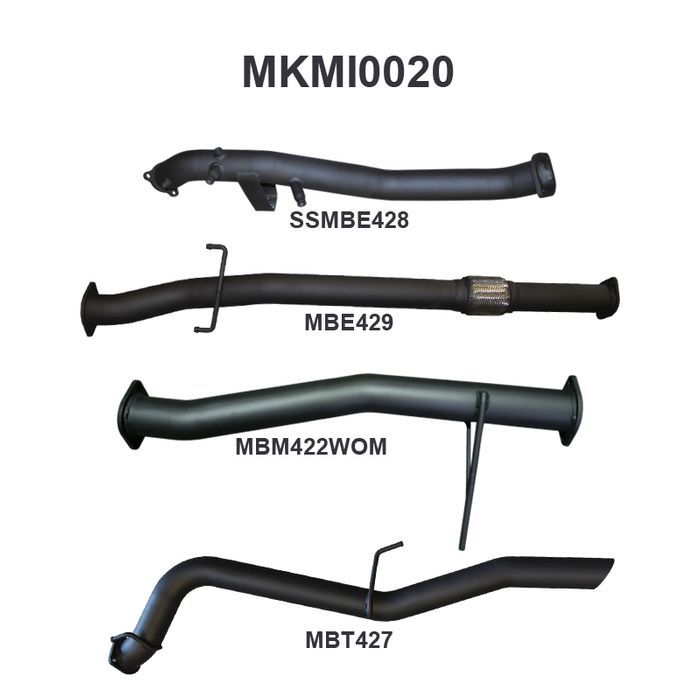 Mitsubishi TRITON MQ 3in TURBO BACK WO/Cat, WOM