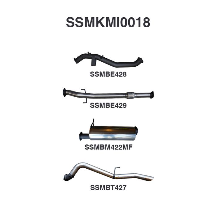 Mitsubishi TRITON MQ 3in TURBO BACK WO/Cat, Muffler