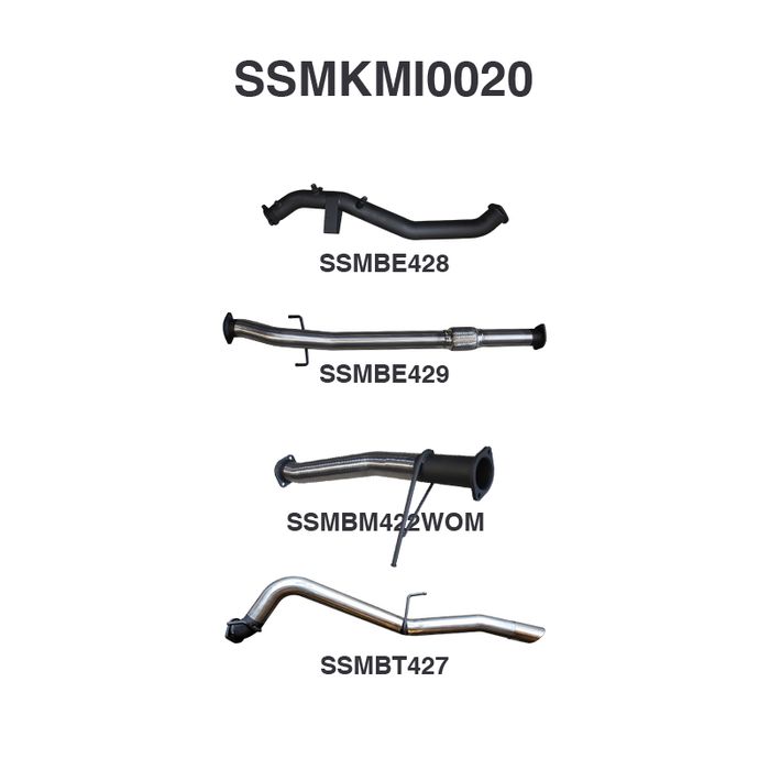 Mitsubishi TRITON MQ 3in TURBO BACK WO/Cat, WOM