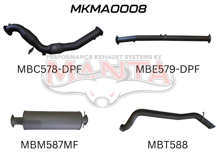 Mazda BT50 DPF 3.2L WITH Cat, Muffler