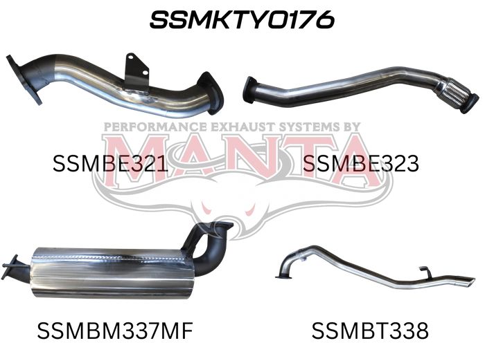 Toyota Landcruiser HZJ80 3IN TURBO BACK WITH MUFFLER TO SUIT CT26 TURBO KIT