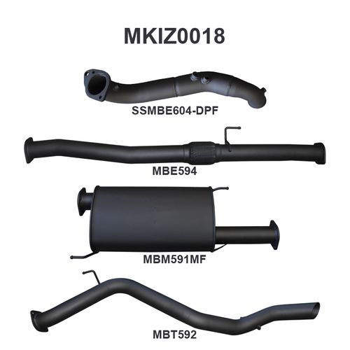 Isuzu MU-X Jan 2017 - 2020 3.0L DPF TURBO BACK WITHOUT CAT