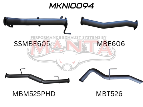 NP300 Navara 3in Turbo Back Exhaust System Without Cat, Hotdog