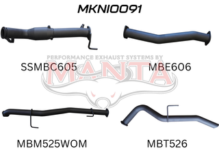 Nissan NP300 Navara 3in Turbo Back Exhaust System With Cat, WOM