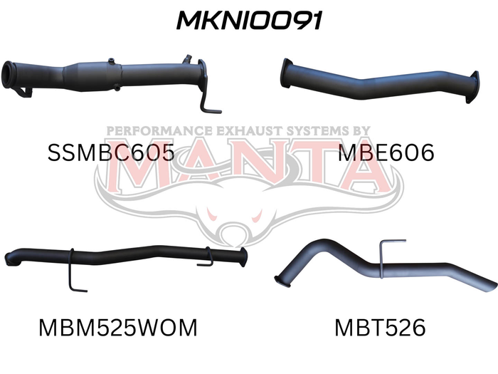 Nissan NP300 Navara 3in Turbo Back Exhaust System With Cat, WOM