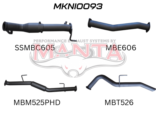 Nissan NP300 Navara 3in Turbo Back Exhaust System With Cat, Hotdog