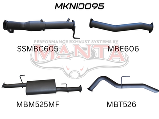 Nissan NP300 Navara 3in Turbo Back Exhaust System With Cat, Muffler
