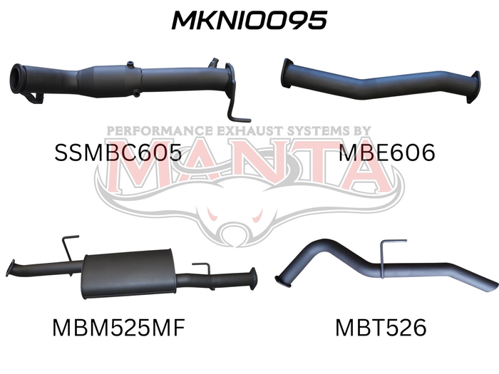 Nissan NP300 Navara 3in Turbo Back Exhaust System With Cat, Muffler